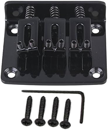 Yibuy Black Zinc Alloy Guitar Bridge Tailpiece & Screws & Wrench for 3 String Cigar Box Guitar