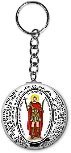 Saint Expeditus Patron of Urgent Requests 2.25" Button Keychain