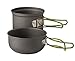 Wealers Compact Foldeble Outdoor Camping Hiking Cookware Backpacking Cooking Picnic Bowl Pot Pan Set with Mesh Bag (Green, 2 piece Set)thumb 1
