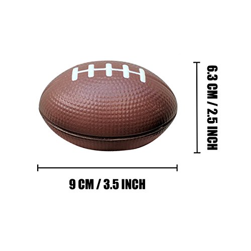 Football Toys for Kids Party Favor 12 Pack Foam Stress Balls American Footballs Rugby Squeeze Sports Ball (6 Brown + 6 Rainbow) - Thumbnail 2