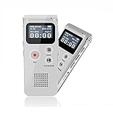 eBoTrade Digital Audio Voice Recorder Dictaphone MP3 Player 16GB 650HR Multifunctional Rechargeable Dictaphone Player with Built-In Speaker Sliver
