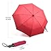 Oak Leaf Windproof Automatic Compact Rain Travel Umbrella,Lightweight,Portable,Auto Open and Close,Red