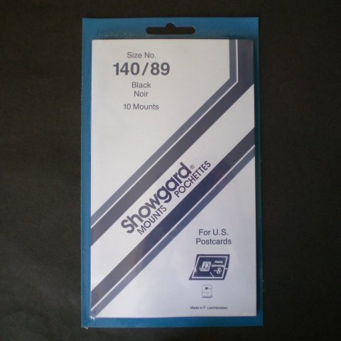 Showgard Pre-cut Black Stamp Mounts Size 140/89