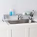 Home Basics Over Sink Shelf, (Chrome) Steel Over The Kitchen Sink Organizer for Soap, Sponges, Scrubbers, and More | with Cutlery Holder