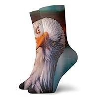 WEEDKEYCAT Bald Eagle Birds Adult Short Socks Cotton Gym Socks for Mens Womens Yoga Hiking Cycling Running Soccer Sports