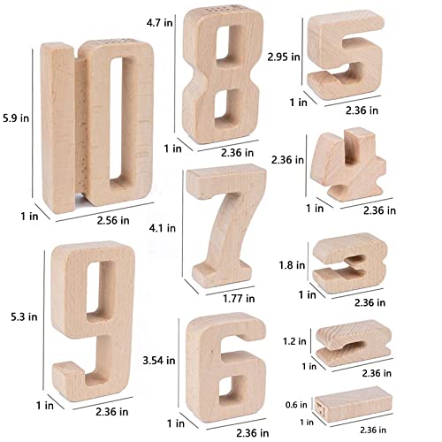 MerryHeart Wooden Montessori Number Blocks, Large 110 Numbers Stacking