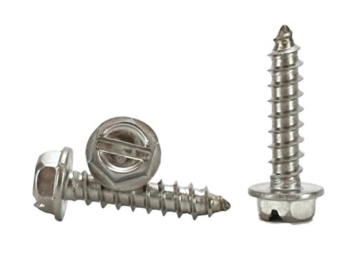 #8 X 3/4" Stainless Steel Hex Washer Head w/Slot Sheetmetal Screw (1/2" to 1-1/2" in Listing) 100 pcs Sheet Metal Screws (#8x3/4 Inch)
