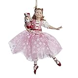 The Nutcracker Suite Clara in Pink Dress Holding Nutcracker Christmas Ornament