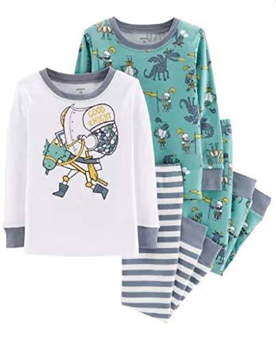 Carter's Toddler Boys 4 Pc Pajama PJs Sleep Play Sleep Snug fit Cotton Wooden Horse Good Knight