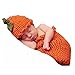 Newborn Baby Photo Props Boy Girl Photo Shoot Outfits Crochet Knit Halloween Pumpkins Hat Sleeping Bag Photography Props