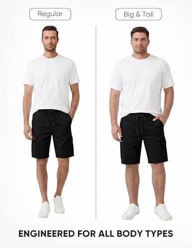 JMIERR Men's Cargo Shorts Casual Drawstring Stretch Shorts with Pockets Relaxed Fit Twill Golf Beach Shorts