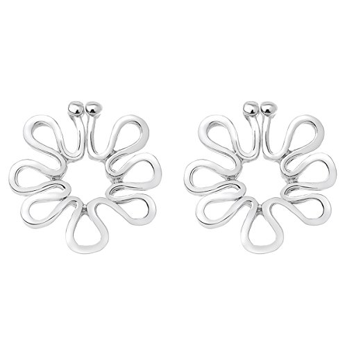 Ipink 316l stainless steel non piercing clip on flower …