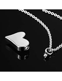 Collar de cenizas para cenizas de cremación, colgante de recuerdo de acero inoxidable con texto en inglés "Dad Forever in My Heart", resistente al agua