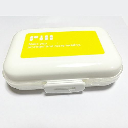 Weekly Pill Organizer Box ,Portable Travel Medicine Vitamin Supplements Pill Box Case for Purse or Pocket, 8 Large Compartments BPA Free