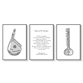 Framed for Living Room Bedroom Instrument for x3 Panels