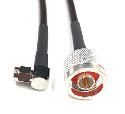 100 Foot N Male to SMA Right Angle Times Microwave LMR240 Ultraflex Antenna 50 Ohm Cable assembled by Custom Cable Connection