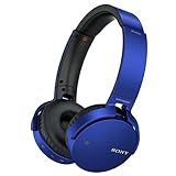 (CERTIFIED REFURBISHED) Sony Extra Bass MDR-XB550AP On-Ear Headphones with Mic (Blue)