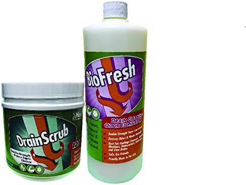 DrainScrub and BioFresh Bundle -Environmentally Friendly Enzyme Drain Cleaner & Odor Eliminator