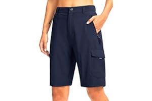 G GRADUAL Women's 10" Hiking Golf Long Shorts with 5 Pockets Knee Length Lightweight Quick Dry Cargo Bermuda Shorts for Women