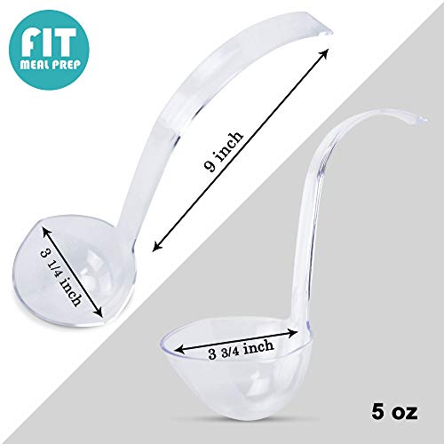 image for Fit Meal Prep [4 Pack] 5 oz Plastic Punch Bowl Ladle - Clear Serving S