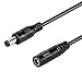 Ganewry 10 Feet 2.1mm x 5.5mm DC 12 Volt Power Supply Extension Cable for IP Camera or CCTV Camera, 24AWG, Male to Female(Black)