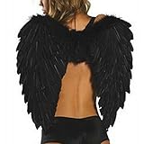 niceEshop(TM) Angel Feathers Wings Costume Fairy Fancy Ball for Halloween Christmas Holiday Party, Black, 18x14''
