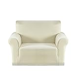 Argstar Jacquard Armchair Cover Soft Elastic White