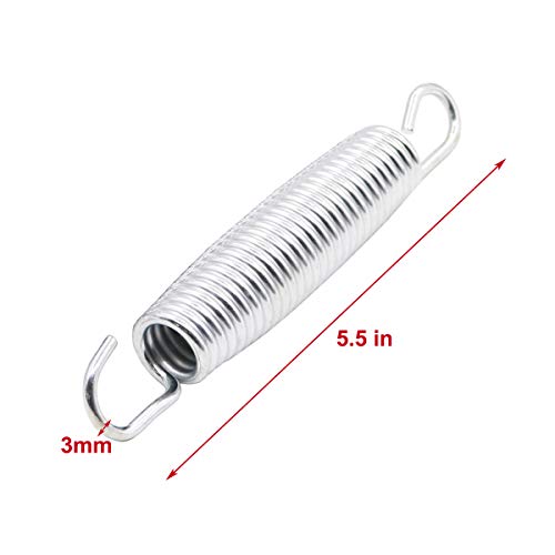Huouo 16 PCS Trampoline Springs with T-Hook - 5.5" Heavy Duty Galvanized Steel Replacement Spring Set