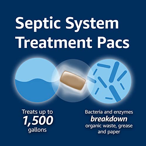 AMAZON BASICS SEPTIC TREATMENT POUCH, UNSCENTED, 0.63 OZ (PACK OF 3), 3 MONTH SUPPLY, 1.9 OZ