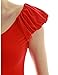 PattyBoutik Women Boatneck Puff Sleeveless Blouse (Red Small)