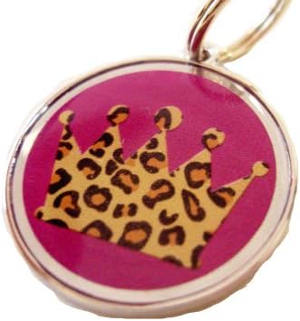 Leopard Crown on Purple - Pet Id Tag