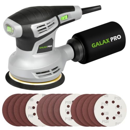 GALAX PRO 5-inch Random Orbital Sander Corded 2.4-Amp with 15PCS Sandpapers