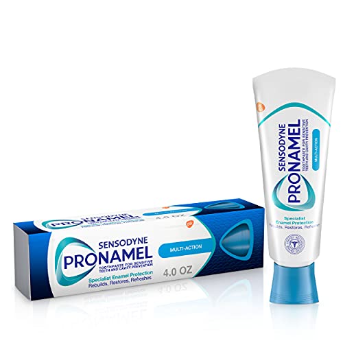 Sensodyne Pronamel Multi-Action Enamel Toothpaste for Sensitive Teeth, to Reharden and Strengthen Enamel, Cleansing Mint - 4 Ounces