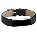 POY Replacement Bands Compatible for Fitbit Alta and Fitbit Alta HR, Genuine Leather Wristbands, Black