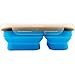 Collapsible Lunch Box - Best Bento Silicone Lunchbox With Two Compartments, BPA Free, Great for School, Blue