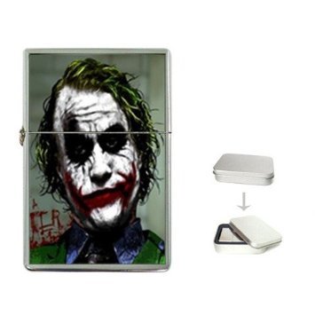 New Product Why So Serious Joker Bat-man Flip Top Cigarette Lighter + free Case Box