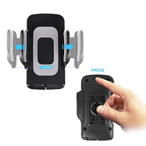 Phone Holder for Car,Upgrade Car Phone Mount for Universal 2.4-3.6 Inch Cell Phones,Windshield Dashboard Car Holder Adjustable Portable Accessories for iPhone/Galaxy Note/Google,LG and More By Pipigo