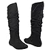 Zuluu Flat Slouchy Knee High Boots Casual Women Soda Shoes