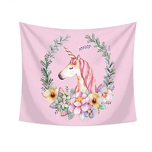 Unicorn Tapestry Pink Wall Hanging