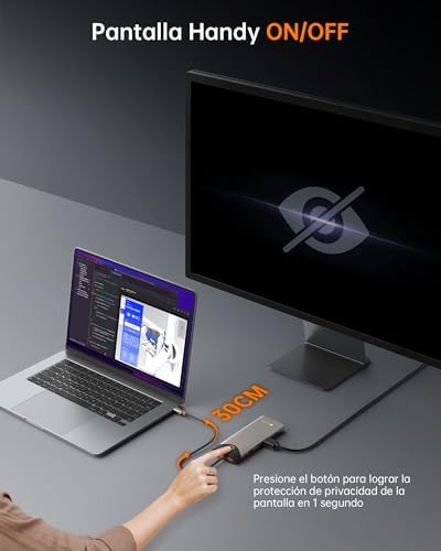 Estación de Acoplamiento USB C, 15 en 1 Hub USB C con Adaptador HDMI Dual 4K@60Hz, Puertos USB C/A, 100W PD, RJ45, SD/TF y Audio, Multiport Hub para MacBook/iPad/iPhone/DELL/HP/Lenovo