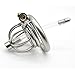 YiFeng Stainless Male Chastity Cage Device Belt Urethral Tube w/Barbed Anti-Off Ring ZCS162 (40mm Ring)