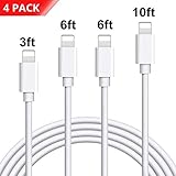 CovertSafe iPhone Charger, Charging Cable, 4 Pack 3FT 6FT 6FT 9FT Charger Cord Charging Cable Charger Compatible with iPhone Xs MAX XR X 8 8 Plus 7 7 Plus 6s 6s Plus 6 6 Plus and More