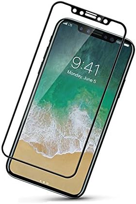 iPhone X Screen Protector, Tiitarn 0.18mm Full Frame Screen Tempered Glass Screen Protector Film 9H Hardness PET [Soft Edge Hybrid] for iPhone 10 (Black Edge)