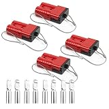 HYCLAT Red 50A 6-10 Gauge Battery Cable Quick Connect Disconnect Plug Wire Harness Plug Connector Recovery Winch Trailer (4 Pack)