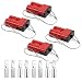 HYCLAT Red 50A 6-10 Gauge Battery Cable Quick Connect Disconnect Plug Wire Harness Plug Connector Recovery Winch Trailer (4 Pack) primary