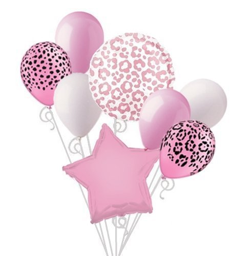 Pink Cheetah Print Balloon Bouquet Set Pink Leopard Print Party