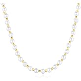 GAVU Shell Pearl Beaded Necklace for Women Men, 19-20‘’ stainless steel OT clasp