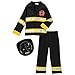Fireman Fire Fighter Halloween Dressup Costume w Hat (2/4, Black)
