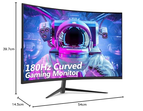 Z-Edge 24 Zoll Curved Gaming Monitor 180Hz 1ms MPRT, 300cd/m² Helligkeit, 16:9 Full HD Curved Bildschirm, VA Panel, FreeSync, HDMI DP - Schwarz 7