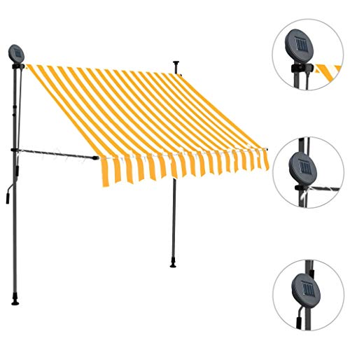 vidaXL Markise Einziehbar Handbetrieben mit LED Wasserabweisend Klemmmarkise Balkonmarkise Sonnenschutz Terrasse Balkon… – Bild 4